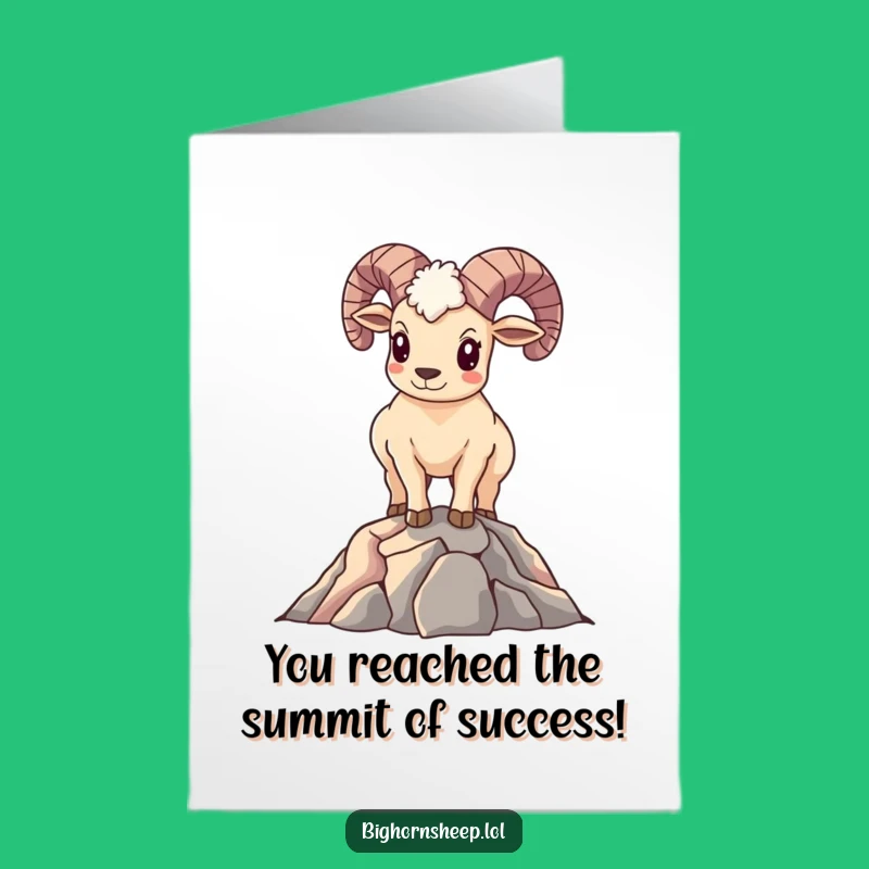 Free Printable Congrats Card: Proud Sheep on Peak - Funny Downloadable Achievement Gift