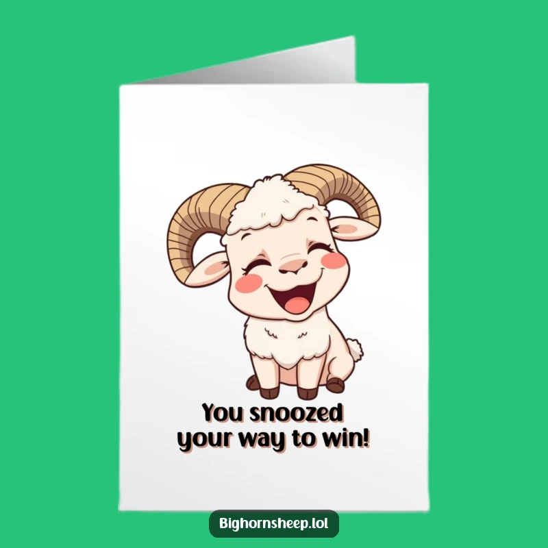 Free Printable Congrats Card: Contented Yawning Sheep Funny Downloadable