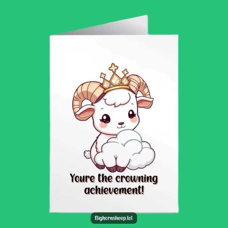 Congrats Bighorn Sheep Card Free Printable: Hilarious Tiara Sheep Downloadable Greeting