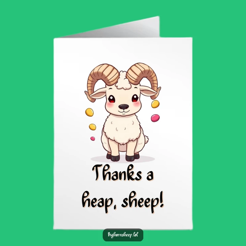 Amusing Free Printable Bighorn Sheep Thank You Card - Print at Home Gift
