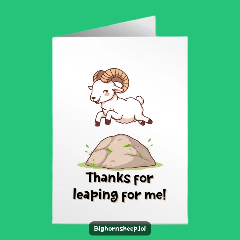 Free Printable Bighorn Sheep Thank You Card: Express Gratitude with this Gleeful Leaping Design