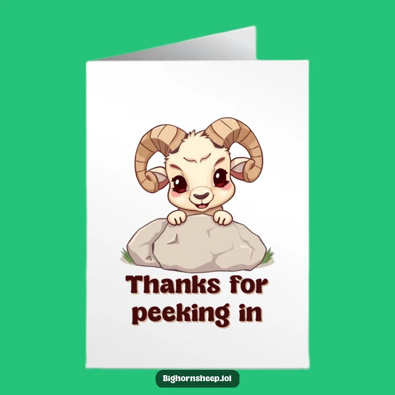 Free Printable Bighorn Sheep Thank You Card: Funny Gratitude Surprise Download