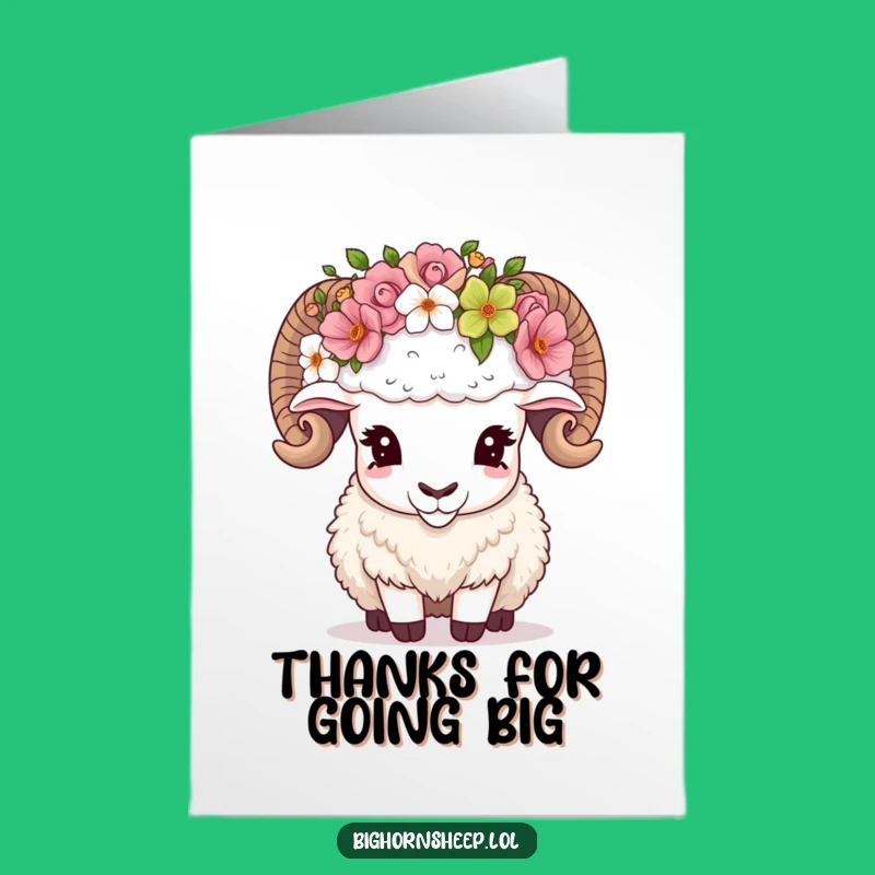 Free Printable Thank You Card: Bighorn Sheep Crown Gratitude Downloadable