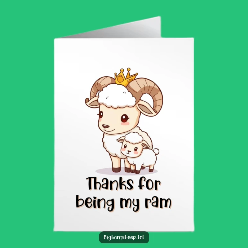 Free Printable Thank You Card: Regal Bighorn Sheep, Grateful Downloadable Humor Gift