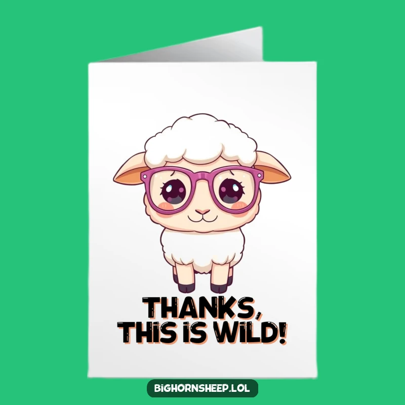 Funny Free Printable Thank You Card: Sheep Glasses - Witty Downloadable