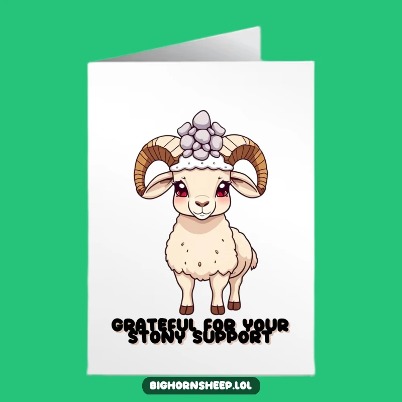 Free Printable Thank You Card: Pebble Crown Bighorn Sheep Funny Downloadable Gift
