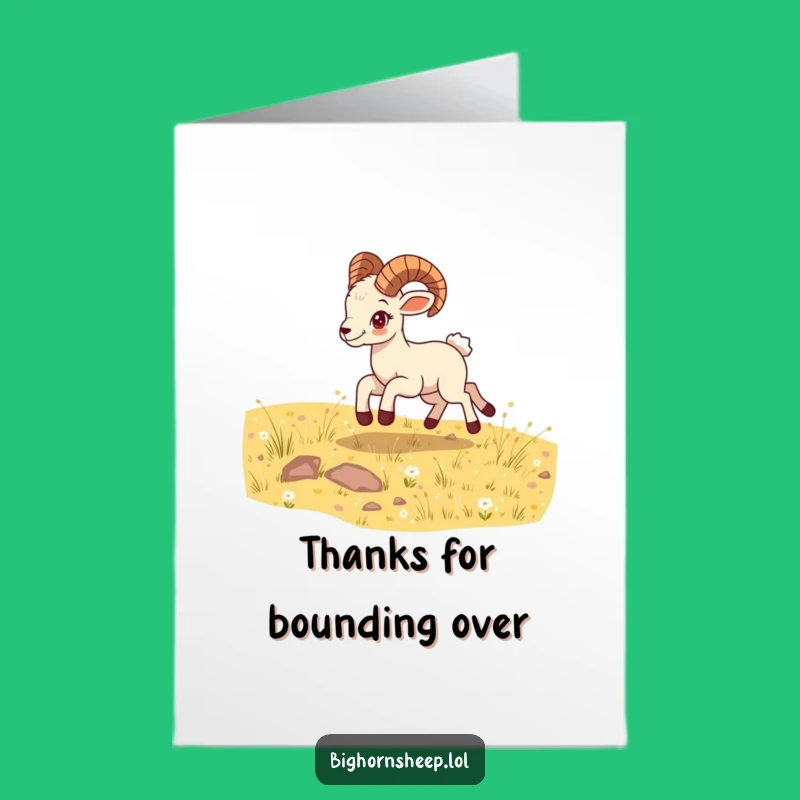 Free Printable Thank You Card: Bighorn Sheep Cub's Energetic Thanks