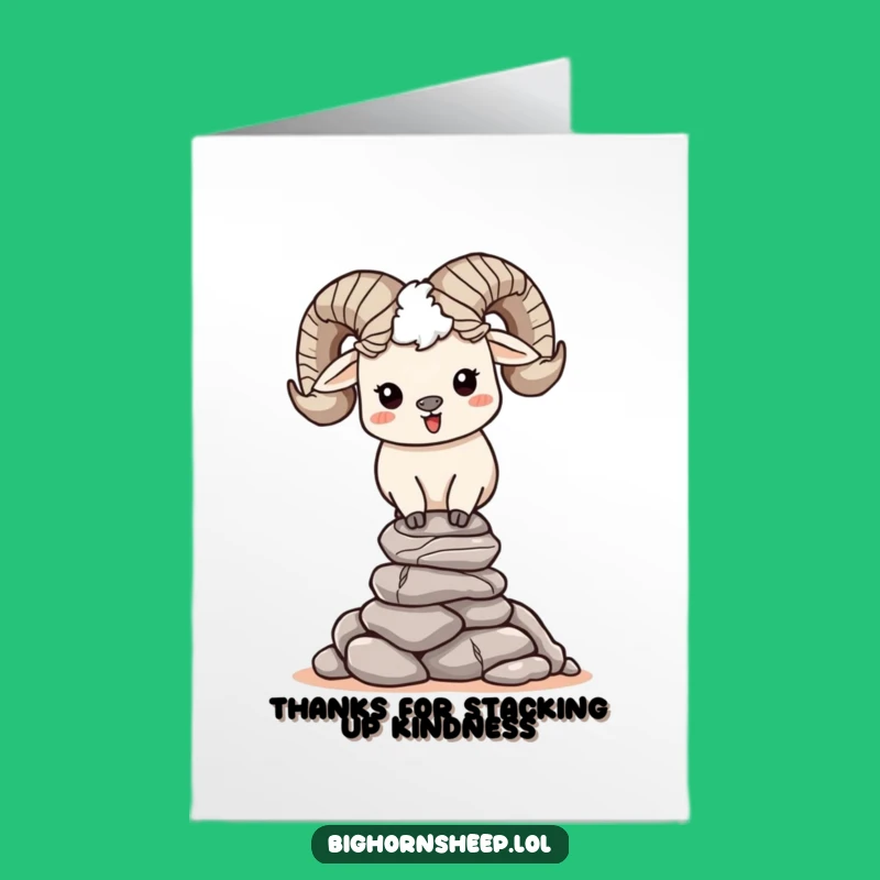 Free Printable Bighorn Sheep Thank You Card: Funny Gratitude Balancing Act Download