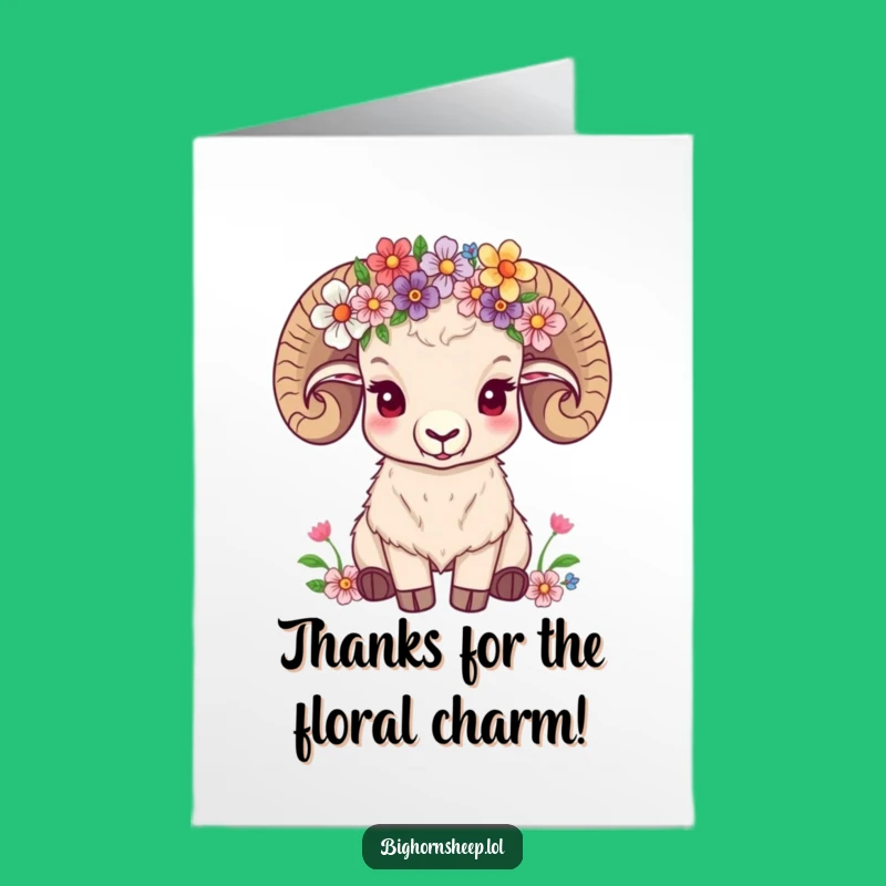 Gentle Free Printable Bighorn Sheep Thank You Card - Print at Home Serenity