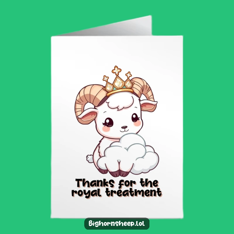 Thank You Bighorn Sheep Card Free Printable: Hilarious Tiara Sheep Downloadable