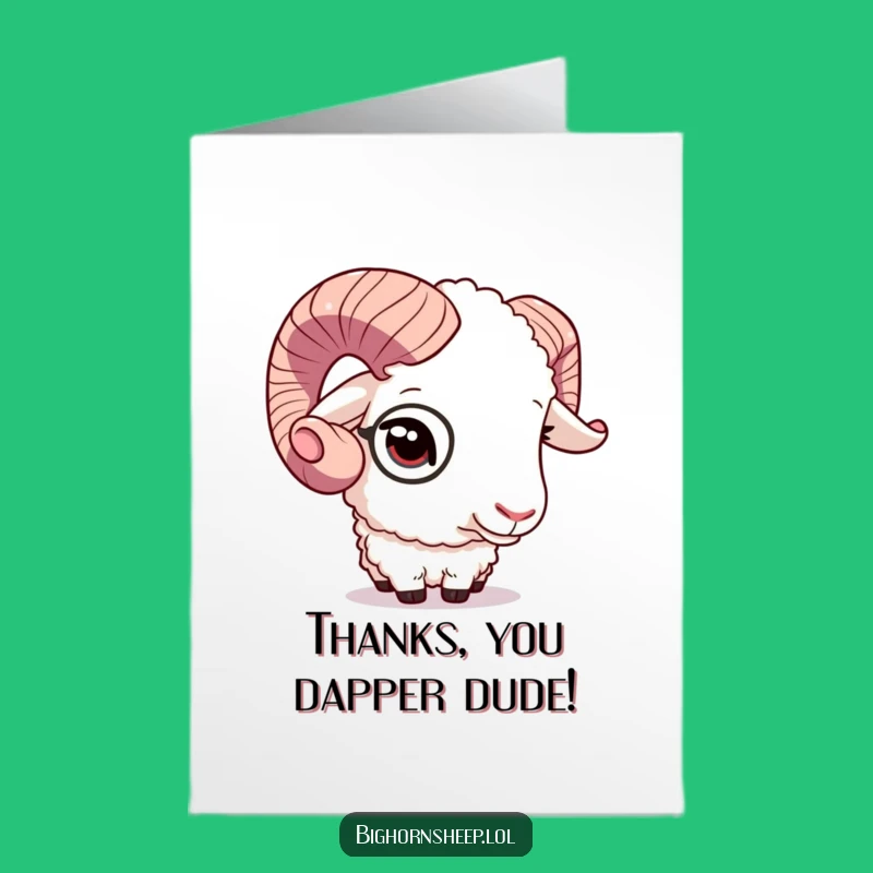 Charming Free Printable Bighorn Sheep Thank You Card - Print at Home Humor