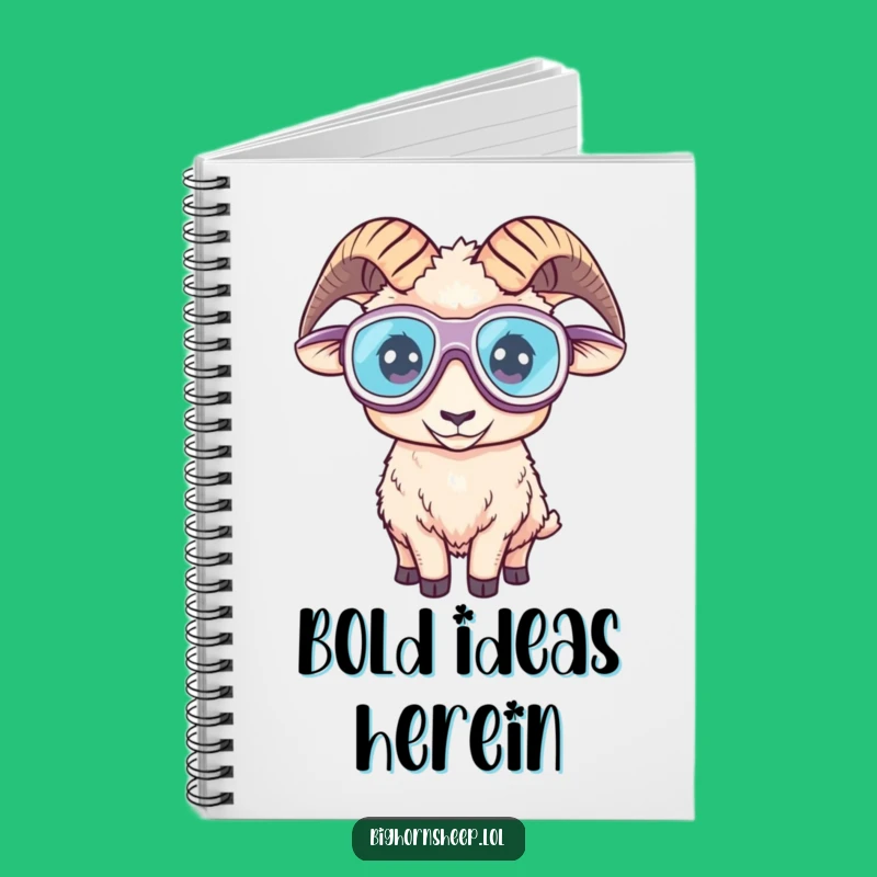 Funny Bighorn Sheep Goggles Notebook - Adventurous Explorer Humorous Journal Gift