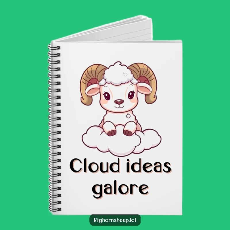 Funny Bighorn Sheep Cloud Notebook - Adorable Peek-a-Boo Journal