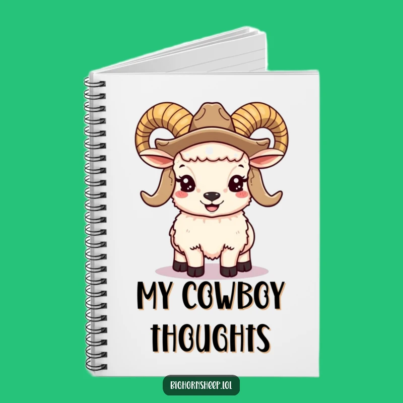Funny Bighorn Sheep Cowboy Notebook: Smiling Ram Journal, Perfect for Notes & Gifts