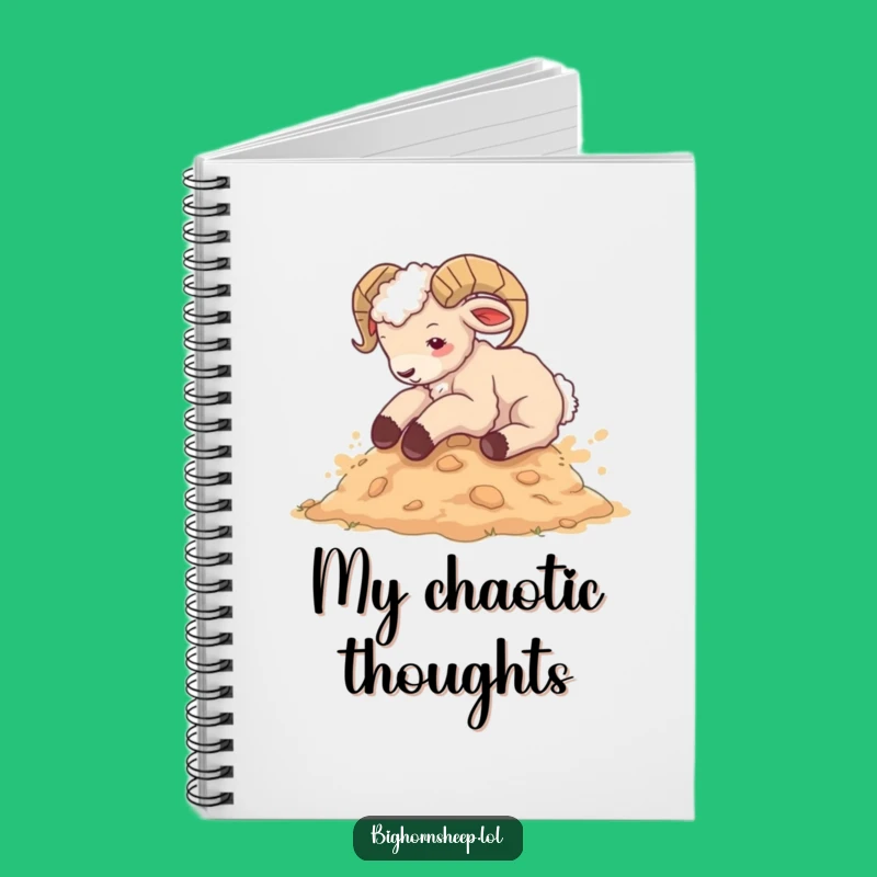 Funny Bighorn Sheep Cub Rolling Notebook - Jot Down Laughs & Ideas!