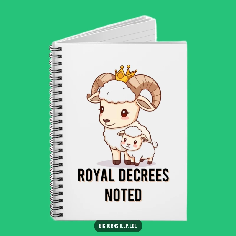 Funny Bighorn Sheep King Notebook: Journal Your Royal Thoughts