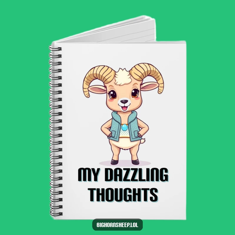 Funny Bighorn Sheep Sparkly Vest Notebook: Jot Down Ideas with Hilarity!