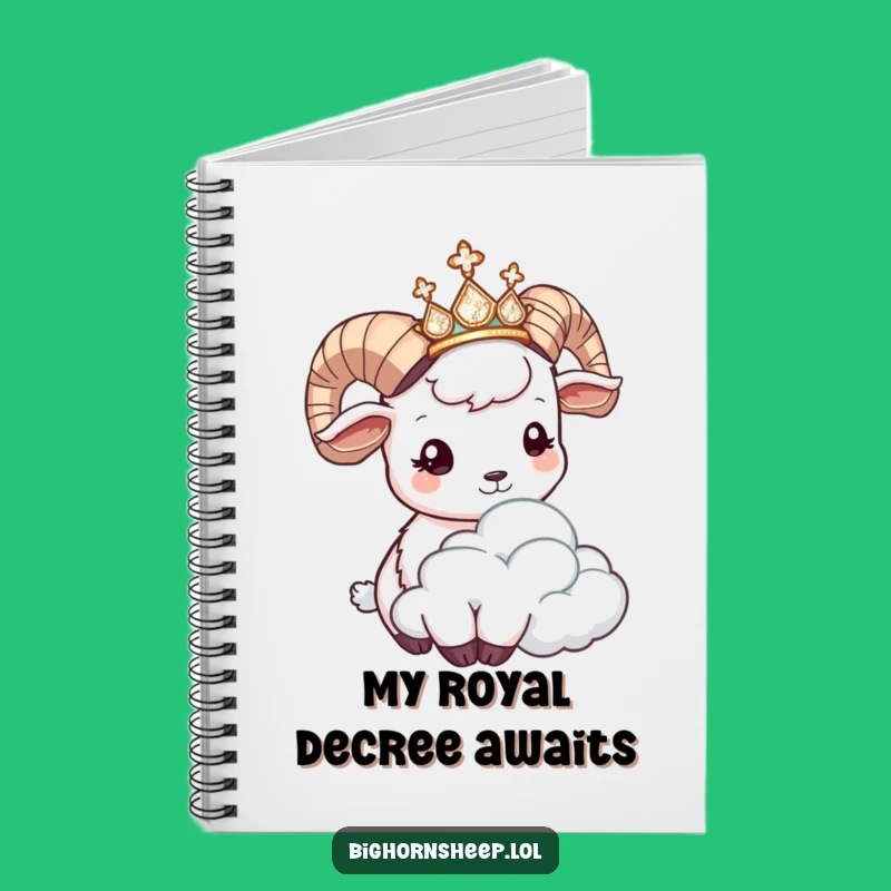 Funny Bighorn Sheep Tiara Notebook: Jot Down Your Royal Thoughts