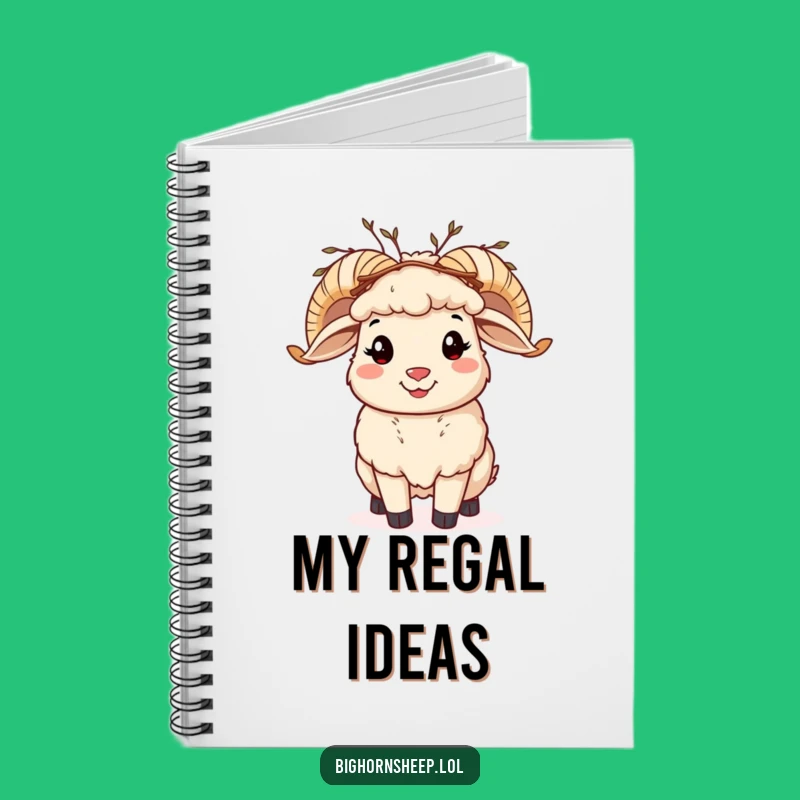 Funny Bighorn Sheep Twig Crown Notebook: Jot Down Your Happy Thoughts!