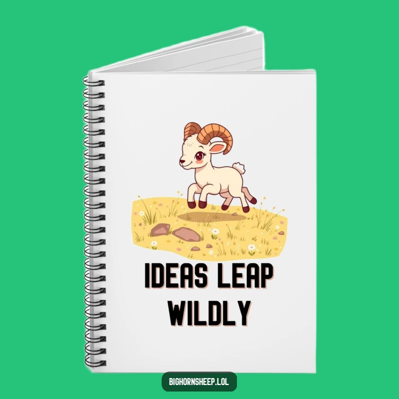Funny Bounding Bighorn Sheep Cub Notebook - Capture Energetic Ideas!