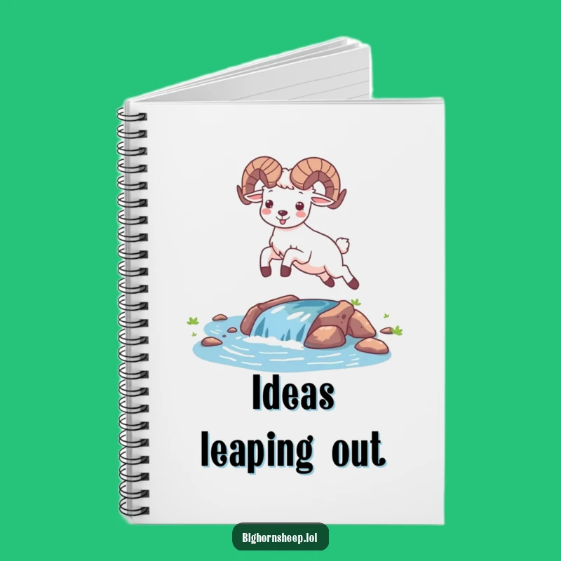 Funny Happy Bighorn Sheep Leaping Notebook - Journal Your Adventures Hilariously