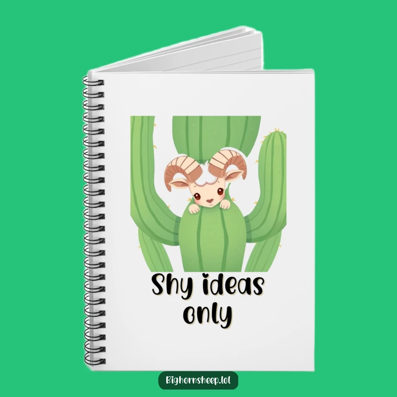Funny Shy Bighorn Sheep Cactus Notebook - Journal Your Thoughts Hilariously