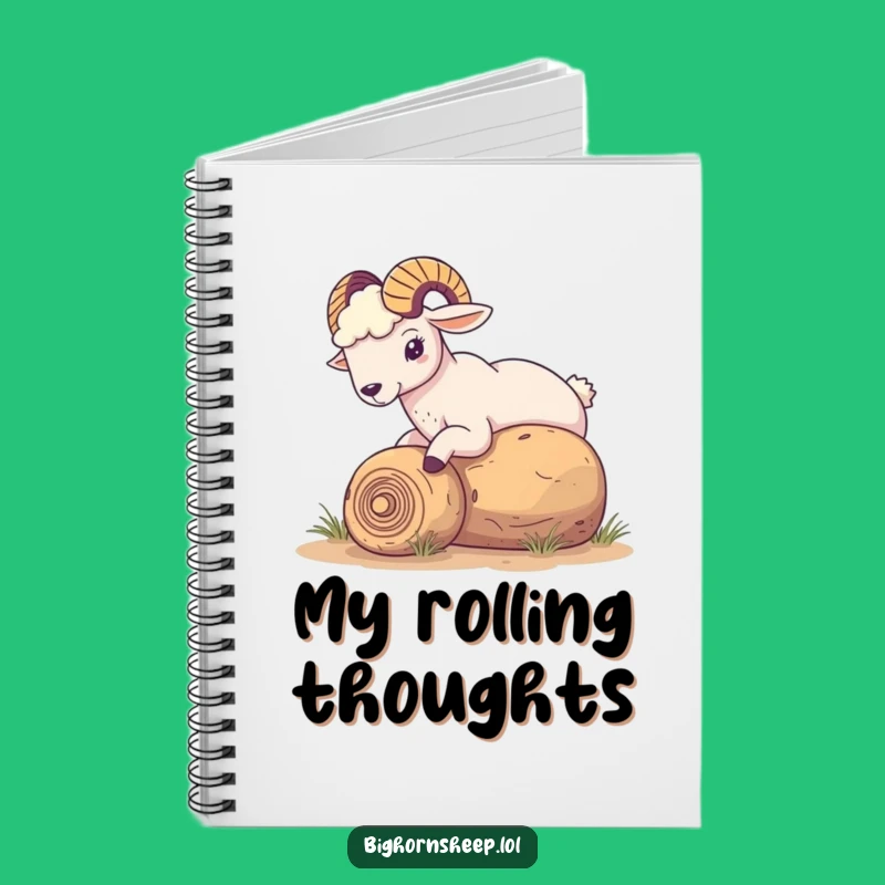 Funny Tumbleweed Nudge Bighorn Sheep Notebook - Jot Down Ideas with Desert Whimsy