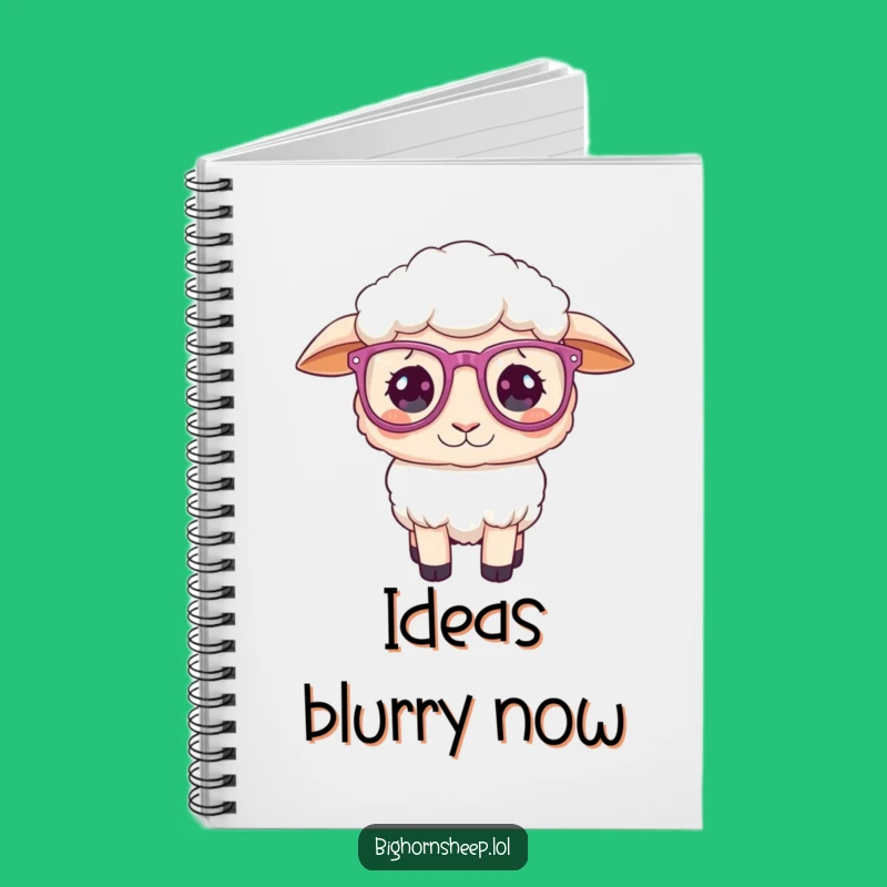 Funny Confused Sheep Sparkly Glasses Notebook - Journal for Playful Thoughts
