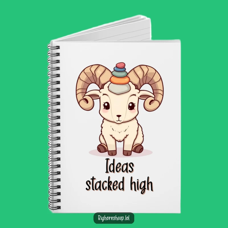Funny Bighorn Sheep Pebble Notebook: Journal Your Balanced Thoughts