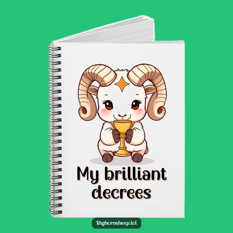 Funny Bighorn Sheep Chalice Notebook: Jot Down Royal Thoughts Hilariously!
