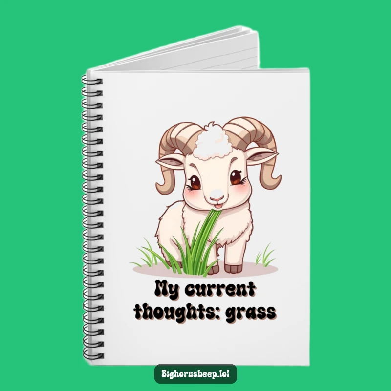 Funny Happy Bighorn Sheep Notebook, Cheerful Hilarious Gift for Daily Notes
