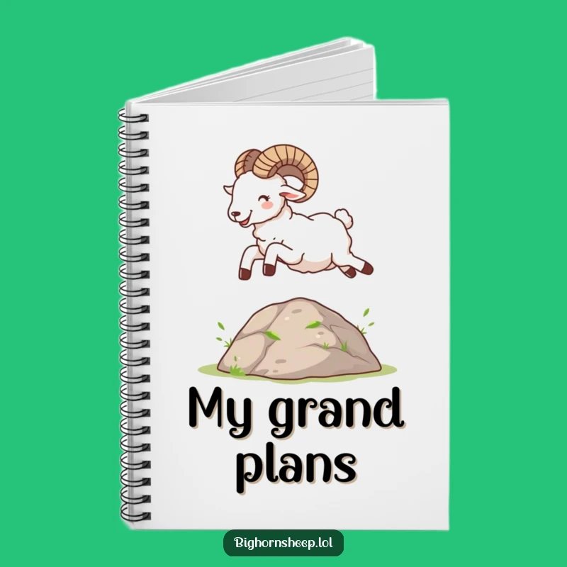 Funny Bighorn Sheep Notebook - Joyful Mountain Thoughts Journal Gift