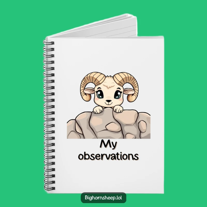 Funny Curious Bighorn Sheep Notebook - Wide-Eyed Explorer Journal Gift