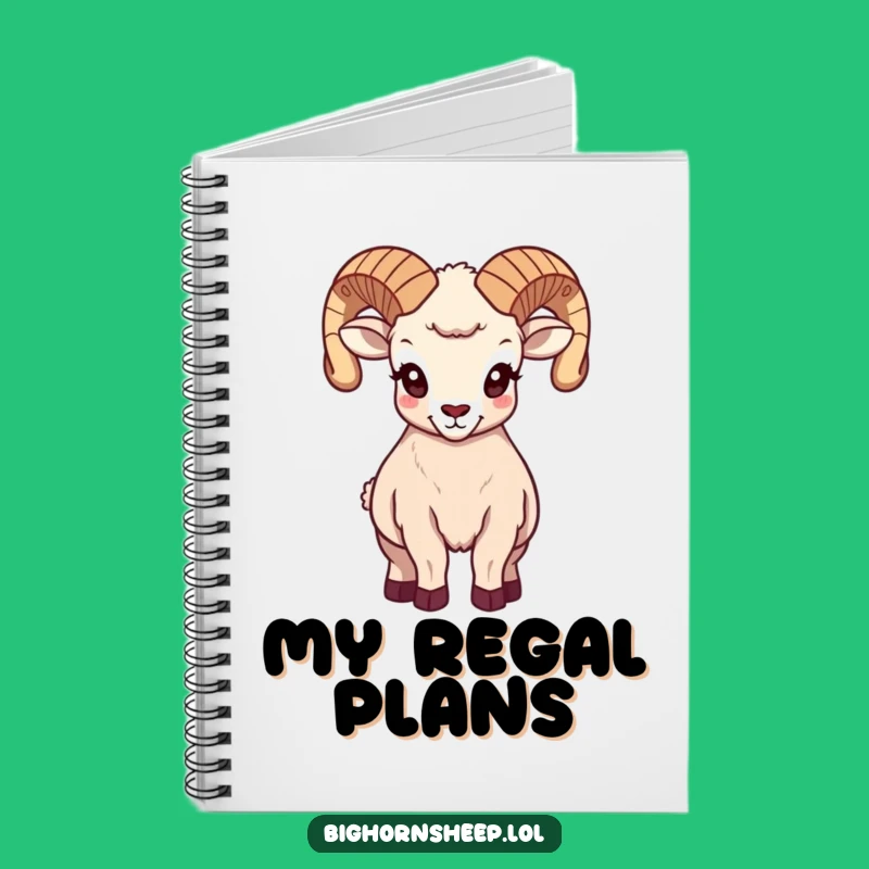 Funny Majestic Bighorn Sheep Notebook, Elegant Hilarious Gift for Grand Ideas