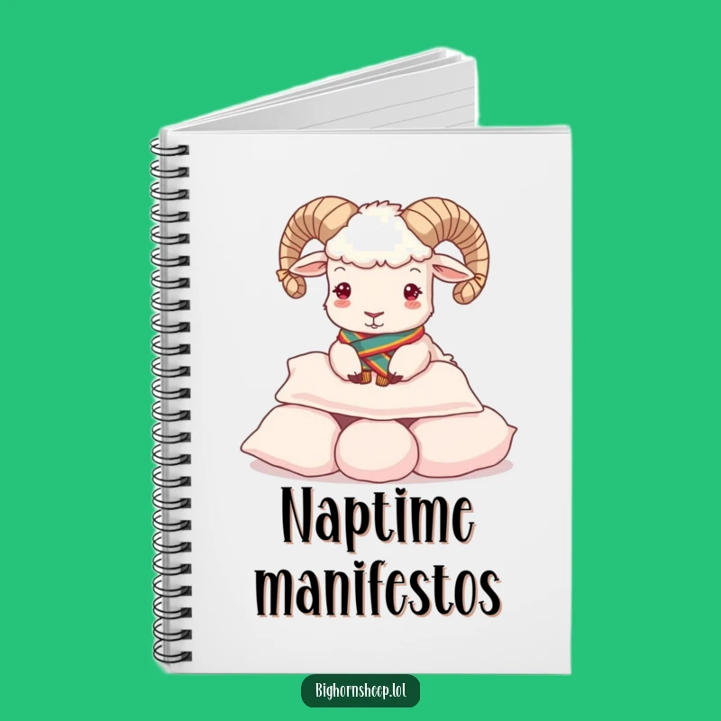 Funny Regal Bighorn Sheep Pillow Butterer Notebook - Journal of Royal Comfort