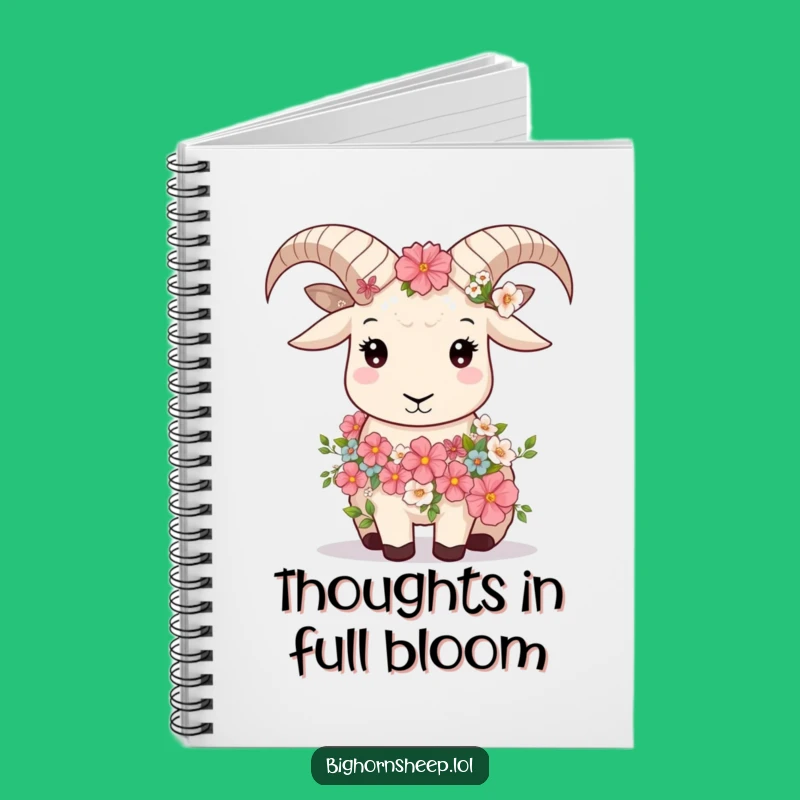 Funny Bighorn Sheep Floral Notebook: Journal Your Serene Thoughts