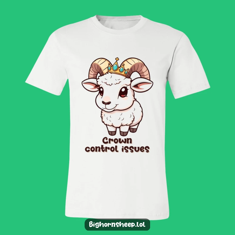 Funny Bighorn Sheep Crown Slide T-Shirt - Comical Wild Animal Tee