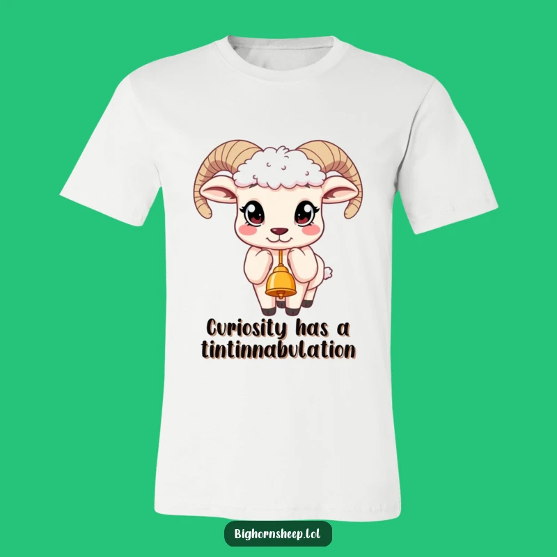 Funny Bighorn Sheep Bell T-Shirt - Curious Eyes Reaching Design