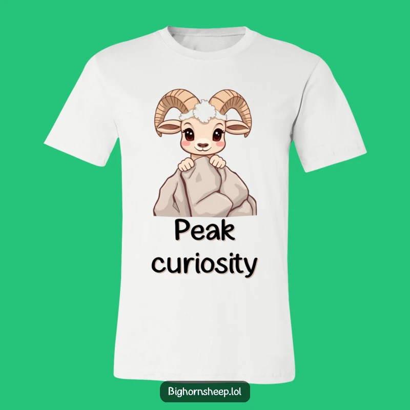 Funny Bighorn Sheep Tee: Curious Mountain Explorer - Outdoor Gift Apparel