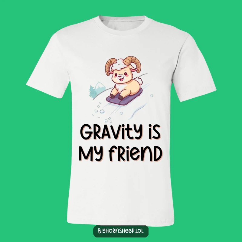 Funny Giggling Bighorn Sheep T-Shirt - Hilarious Snowy Adventure Apparel Gift