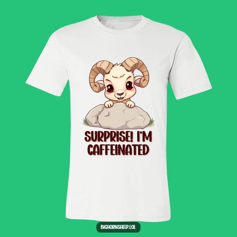 Funny Bighorn Sheep Mischief T-Shirt - Peek-a-Boo Boulder Tee