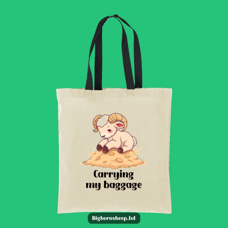Funny Bighorn Sheep Cub Rolling Tote Bag - Spacious & Hilarious Carry-All!