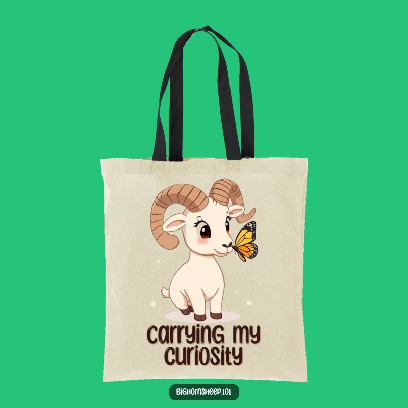 Funny Quizzical Bighorn Sheep Tote Bag - Stylish & Hilarious Carry-All!