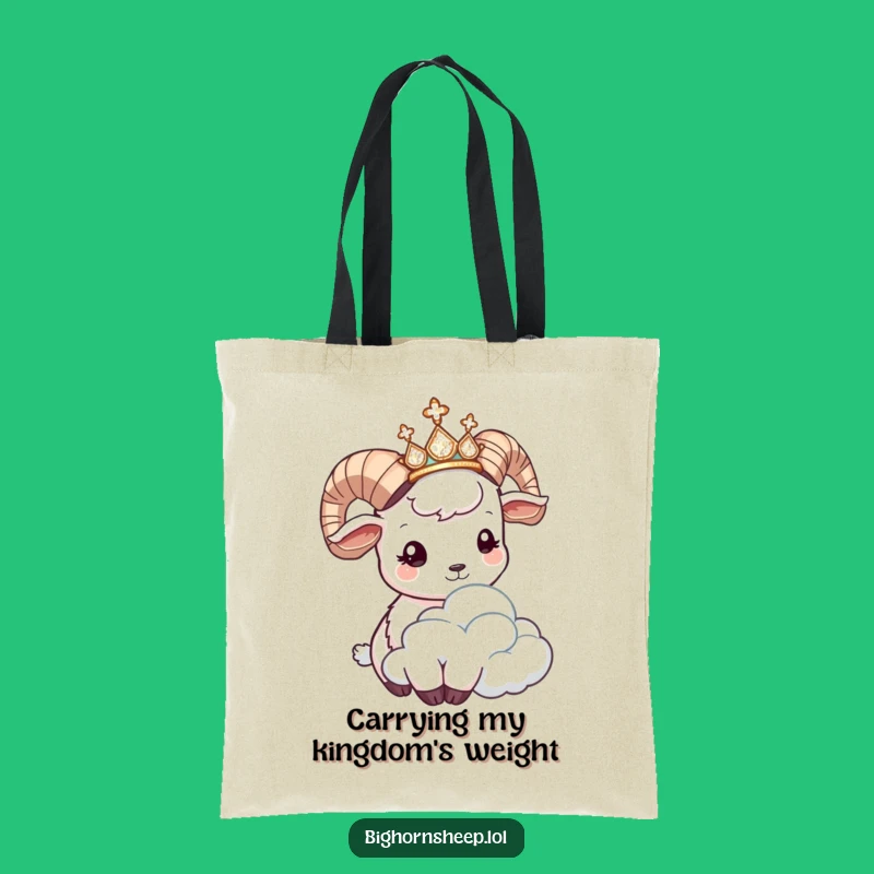 Funny Bighorn Sheep Tiara Tote Bag: Carry Your Laughs in Style