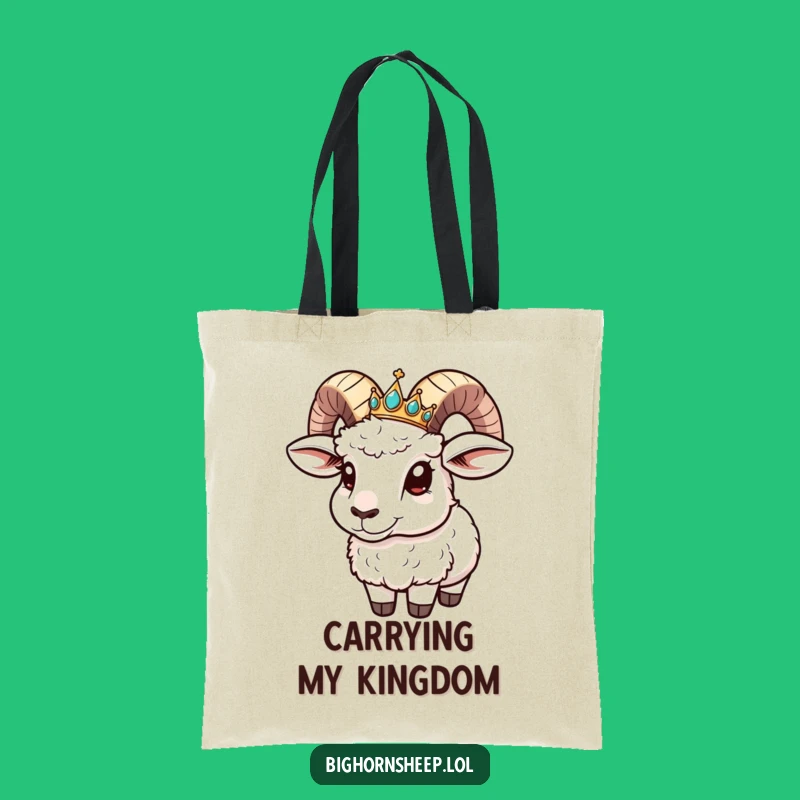 Funny Bighorn Sheep Crown Slide Tote - Chic Comical Accessory Bag