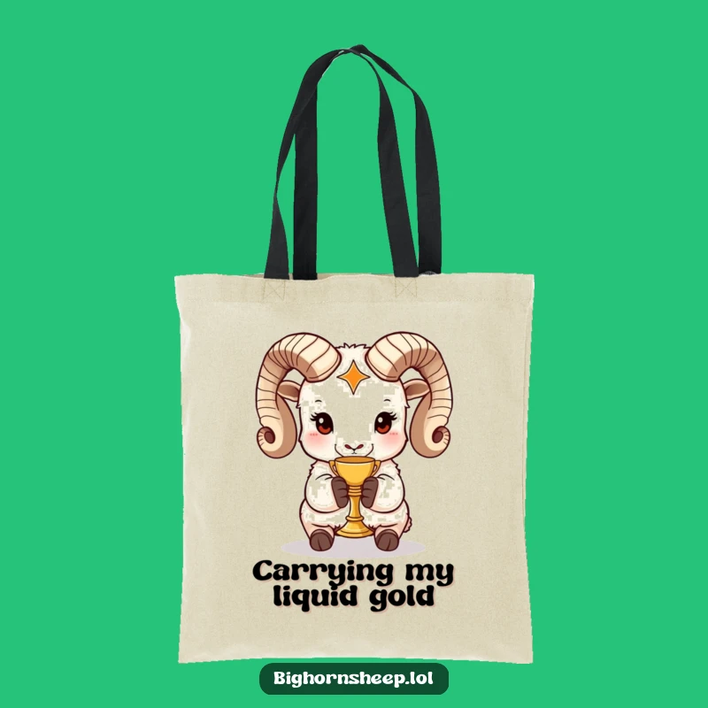 Funny Bighorn Sheep Chalice Tote Bag: Carry Your Royal Essentials Hilariously!