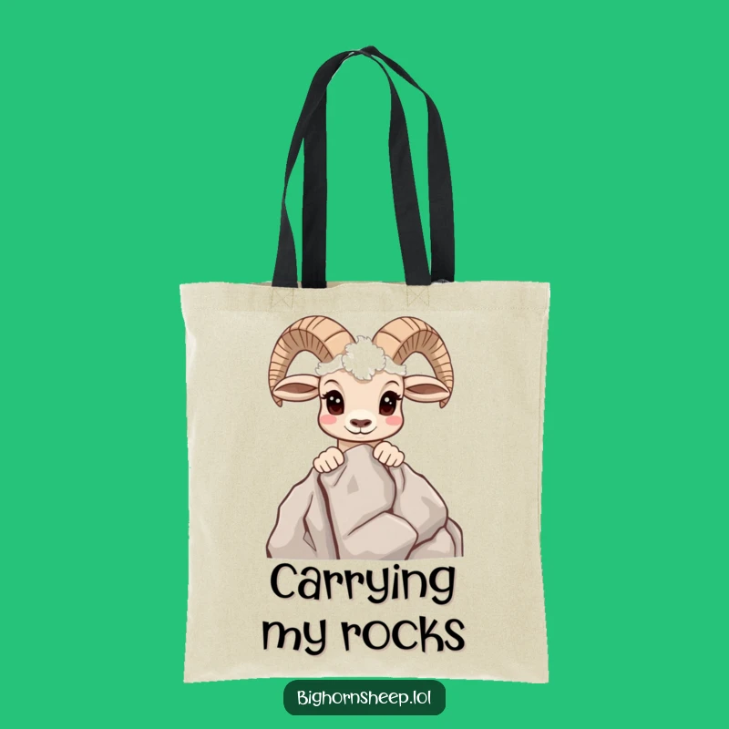 Funny Bighorn Sheep Tote Bag: Curious Explorer Accessory - Travel Gift