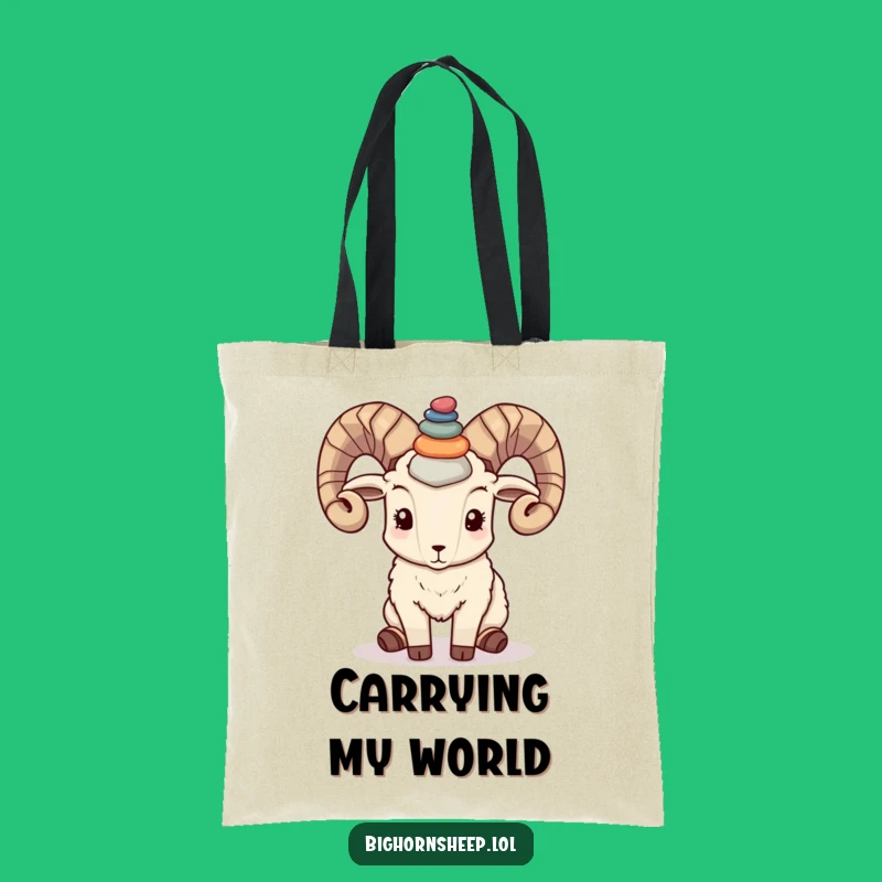 Funny Bighorn Sheep Pebble Tote: Carry Your Calm with Quirky Style