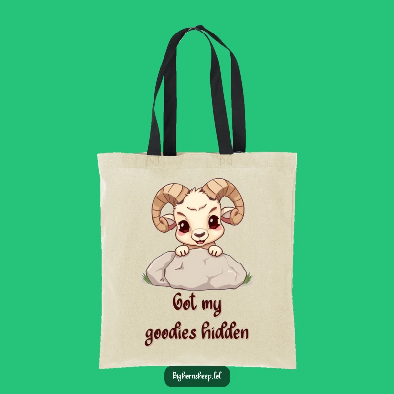 Funny Bighorn Sheep Mischief Tote Bag - Peek-a-Boo Boulder Carryall Gift