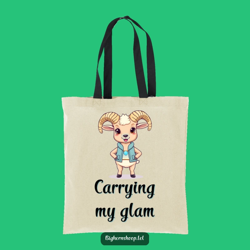 Funny Bighorn Sheep Sparkly Vest Tote Bag: Carry Your Laughs in Style!